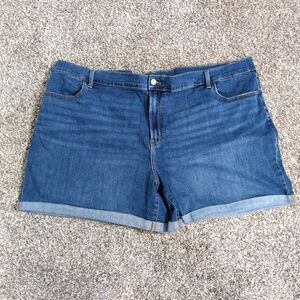 Old Navy Womens 26 Mid Rise Roll Cuff Denim Shorts